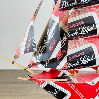LOT 33L: Black Label Beer Can Ship Sculpture