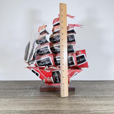 LOT 33L: Black Label Beer Can Ship Sculpture