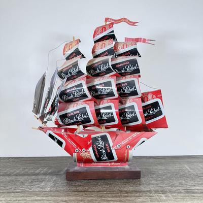 LOT 33L: Black Label Beer Can Ship Sculpture