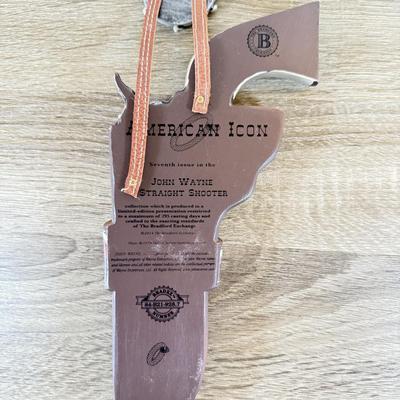 LOT 34L: 2014 Bradford Exchange John Wayne Straight Shooter Collection - "Western Hero," "Sunset Rider" &...