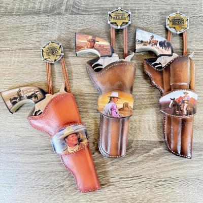 LOT 34L: 2014 Bradford Exchange John Wayne Straight Shooter Collection - "Western Hero," "Sunset Rider" &...