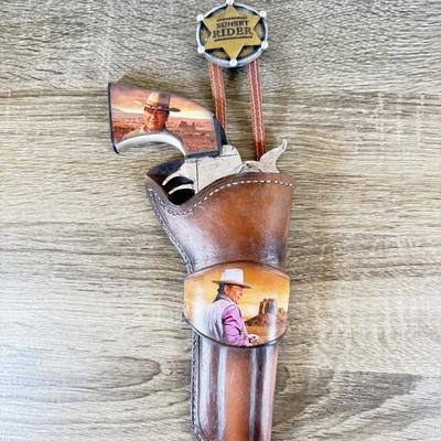 LOT 34L: 2014 Bradford Exchange John Wayne Straight Shooter Collection - "Western Hero," "Sunset Rider" &...