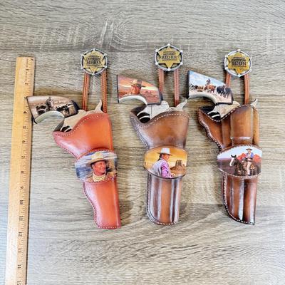 LOT 34L: 2014 Bradford Exchange John Wayne Straight Shooter Collection - "Western Hero," "Sunset Rider" &...