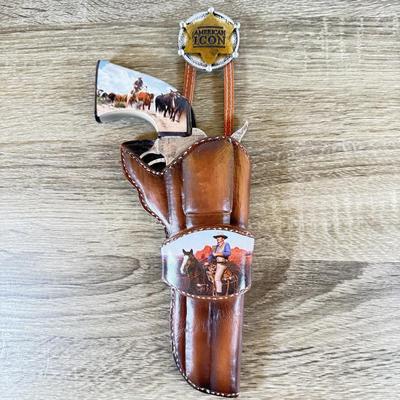 LOT 34L: 2014 Bradford Exchange John Wayne Straight Shooter Collection - "Western Hero," "Sunset Rider" &...