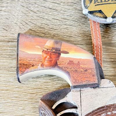 LOT 34L: 2014 Bradford Exchange John Wayne Straight Shooter Collection - "Western Hero," "Sunset Rider" &...