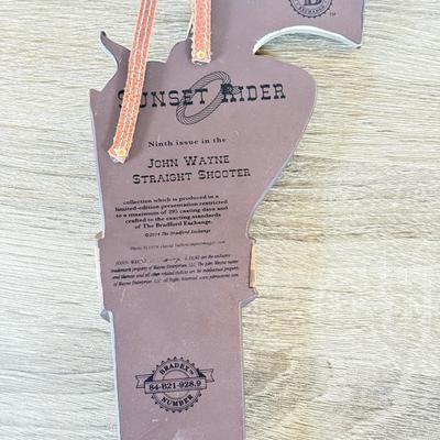 LOT 34L: 2014 Bradford Exchange John Wayne Straight Shooter Collection - "Western Hero," "Sunset Rider" &...