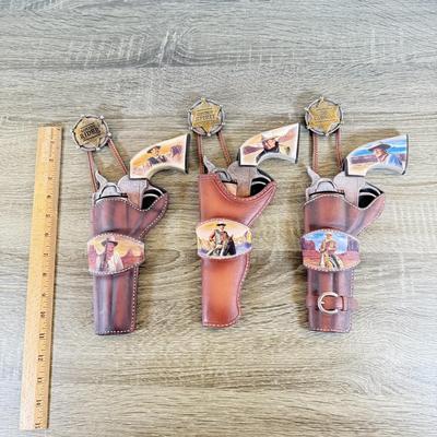 LOT 36L: 2009 Bradford Exchange John Wayne Straight Shooter Collection - "Rough Rider" A4003, "Cowboy Spirit" A1326...