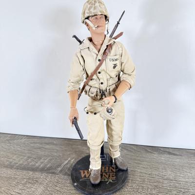 LOT 37L: Sideshow Collectibles 12" John Wayne Military Action Figures