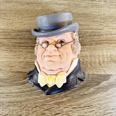 LOT 38L: Vintage Legend Products England Chalkware Bossun Heads - Westerner & Mr. Pickwick