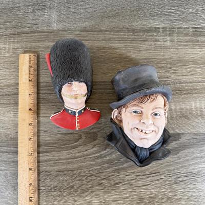 LOT 39L: Vintage Legend Products England Chalkware Bossun Heads - Guardsman & Artful Dodger