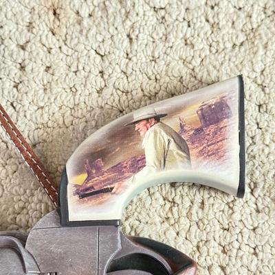 LOT 41L: 2007 Bradford Exchange John Wayne Rifle "An American Legend" A4158 & 2009 Straight Shooter Collection...