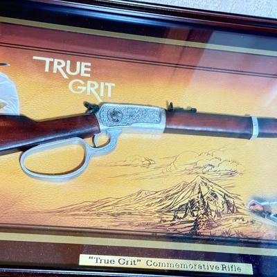 LOT 46L: 2013 Bradford Exchange "True Grit" Commemorative Rifle A0011, 2019 John Wayne: Western Icon Masterpiece Wall Decor...