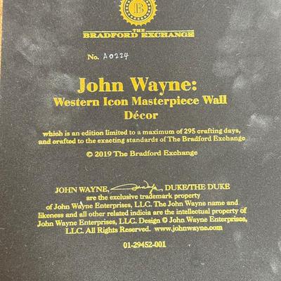 LOT 46L: 2013 Bradford Exchange "True Grit" Commemorative Rifle A0011, 2019 John Wayne: Western Icon Masterpiece Wall Decor...