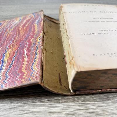 LOT 48L: Antique, Vintage & Modern Charles Dickens Books - 1868 Volume of The Works of Charles Dickens incl. Pickwick Papers, Barnaby...