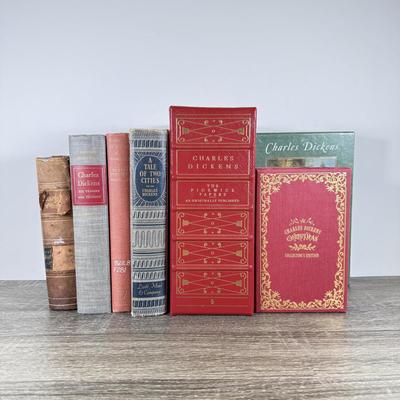 LOT 48L: Antique, Vintage & Modern Charles Dickens Books - 1868 Volume of The Works of Charles Dickens incl. Pickwick Papers, Barnaby...