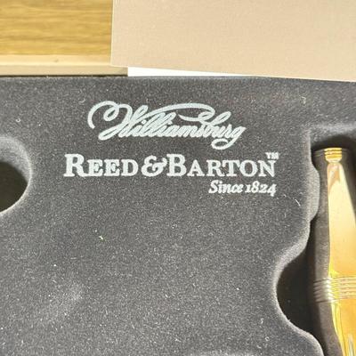 LOT 50L: Reed & Barton Williamsburg Silver Plate Bar Tool Set w/ Box