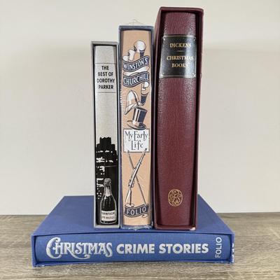 LOT 52M: Folio Society Books - 2007 Christmas Books by Charles Dickens, NIP My Early Life by Winston S Churchill, 2004 Folio Book of...