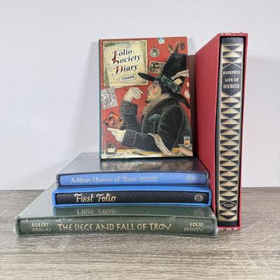 LOT 53M: Folio Society Books - NIP A Short History of Time, 2008 First Folio, 2008 Folio Society Diary, NIP The Siege & Fall of Troy...