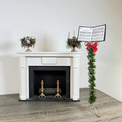 LOT 55M: Byer's Choice - 2012 Santa w/ Toys, 2006 Fireplace w/ Music Stand & A Christmas Carol Puzzle