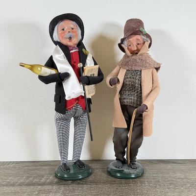 LOT 56M: Byer's Choice Carolers - 2015 Esther's Boyfriend & 2012 Man w/ Pocket Watch