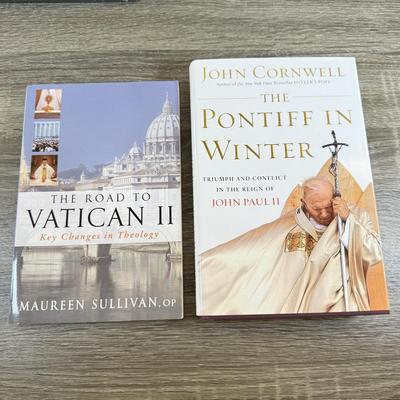 LOT 60M: 1982 Marvel Comics The Life of Pope John Paul II w/ Collection of Books on Historical & Modern Popes and the Vatican