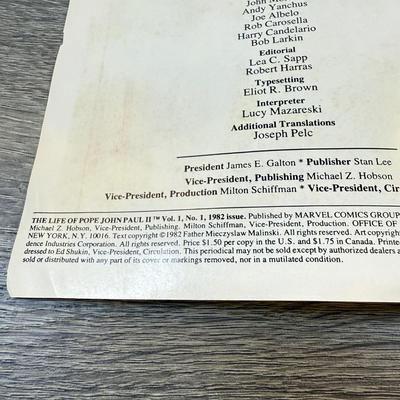 LOT 60M: 1982 Marvel Comics The Life of Pope John Paul II w/ Collection of Books on Historical & Modern Popes and the Vatican