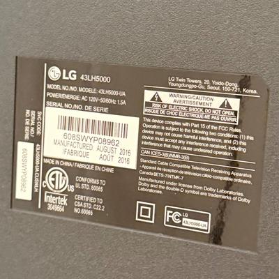 LOT 61L: LG LED Television Model 43LH500-UA