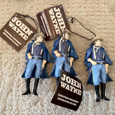 LOT 63M: Large Collection of John Wayne Christmas Tree Ornaments - 2011 Bradford Exchange Legend of John Wayne Ornament Collection...