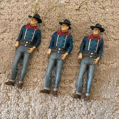 LOT 63M: Large Collection of John Wayne Christmas Tree Ornaments - 2011 Bradford Exchange Legend of John Wayne Ornament Collection...