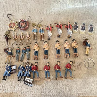 LOT 63M: Large Collection of John Wayne Christmas Tree Ornaments - 2011 Bradford Exchange Legend of John Wayne Ornament Collection...