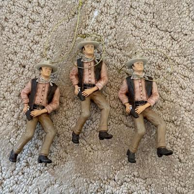 LOT 63M: Large Collection of John Wayne Christmas Tree Ornaments - 2011 Bradford Exchange Legend of John Wayne Ornament Collection...