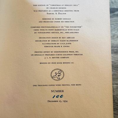 LOT 64M: Collection of Vintage Dickens Books - Limited Edition #100/1000 1954 Christmas ad Dingley Dell, 1928 Memories of My Father by...