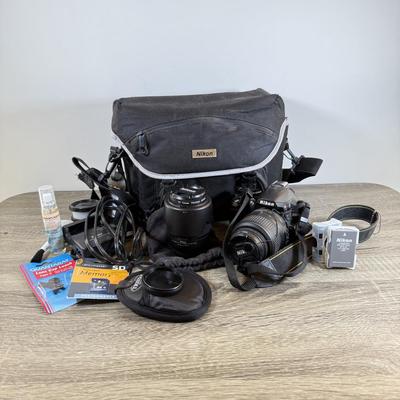LOT 65M: Nikon D3000 DSLR Camera w/ Lenses & Accessories