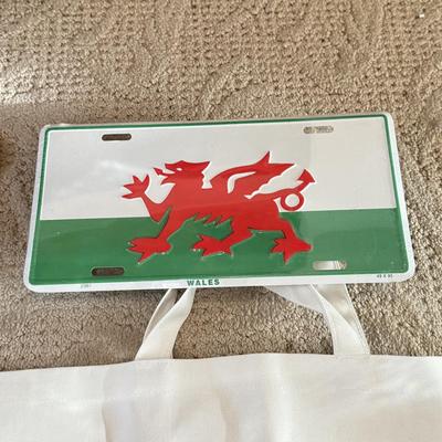LOT 66M: Wales Flags & Memorabilia Collection incl. 2002 Crosa Welsh Dragon Statue