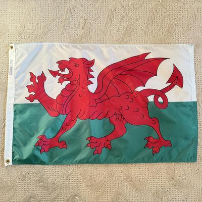 LOT 66M: Wales Flags & Memorabilia Collection incl. 2002 Crosa Welsh Dragon Statue