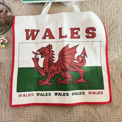 LOT 66M: Wales Flags & Memorabilia Collection incl. 2002 Crosa Welsh Dragon Statue