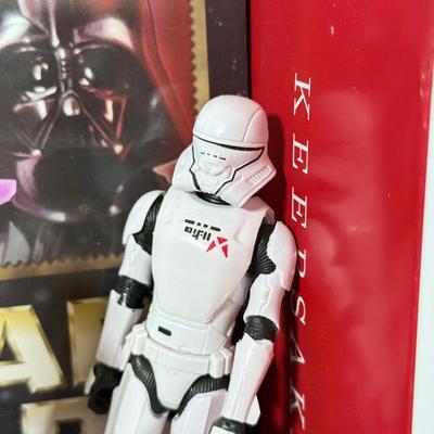 LOT 68L: Collection of Star Wars Toys / Figurines, Hallmark Keepsake Obi-Wan Ornament w/ Box & Sticker Book