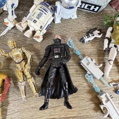 LOT 68L: Collection of Star Wars Toys / Figurines, Hallmark Keepsake Obi-Wan Ornament w/ Box & Sticker Book