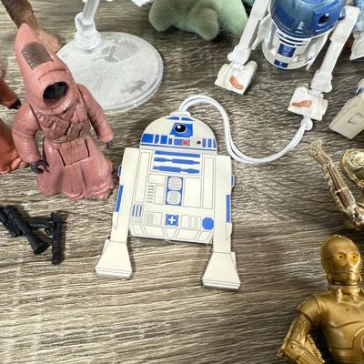 LOT 68L: Collection of Star Wars Toys / Figurines, Hallmark Keepsake Obi-Wan Ornament w/ Box & Sticker Book