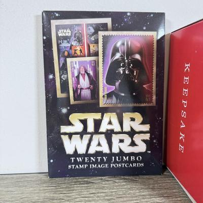 LOT 68L: Collection of Star Wars Toys / Figurines, Hallmark Keepsake Obi-Wan Ornament w/ Box & Sticker Book