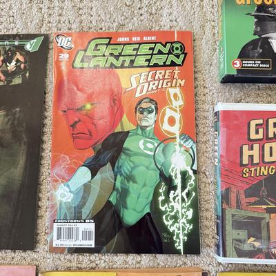 LOT 69L: Collection of Toys, Action Figures, Comics & More - Indiana Jones, DC Comics, Spiderman, Mr. Bean, 1950s Illustrated Classics