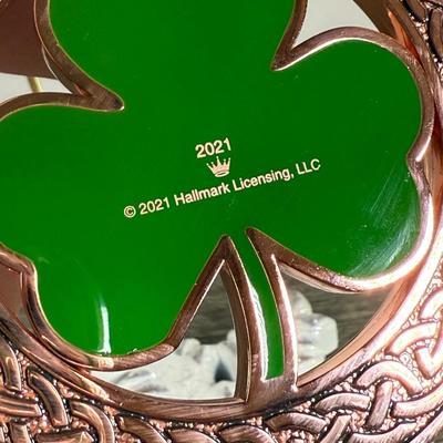 LOT 74M: Ireland Nyl-Glo Flag, Fitzgerald's Irish Turf, Hallmark Keepsake Ornaments w/ Boxes, Irish / Celtic Music CDs & More