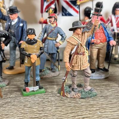 LOT 75M: Mini Metal & More Figurines incl. King & Country - Winston Churchill, HM King Charles III, Rooster Cogburn & Hercule...