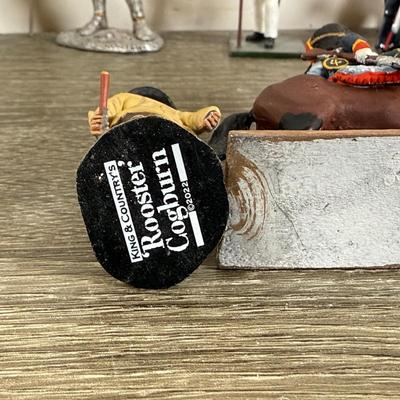 LOT 75M: Mini Metal & More Figurines incl. King & Country - Winston Churchill, HM King Charles III, Rooster Cogburn & Hercule...