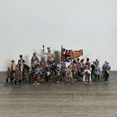LOT 75M: Mini Metal & More Figurines incl. King & Country - Winston Churchill, HM King Charles III, Rooster Cogburn & Hercule...