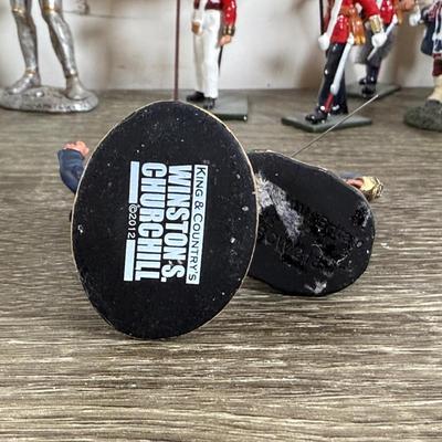 LOT 75M: Mini Metal & More Figurines incl. King & Country - Winston Churchill, HM King Charles III, Rooster Cogburn & Hercule...