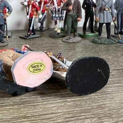 LOT 75M: Mini Metal & More Figurines incl. King & Country - Winston Churchill, HM King Charles III, Rooster Cogburn & Hercule...