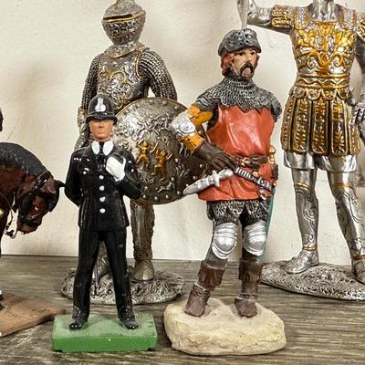 LOT 75M: Mini Metal & More Figurines incl. King & Country - Winston Churchill, HM King Charles III, Rooster Cogburn & Hercule...