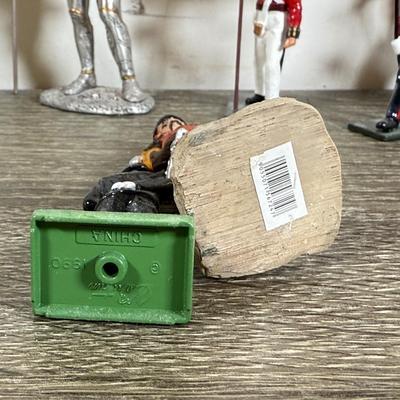 LOT 75M: Mini Metal & More Figurines incl. King & Country - Winston Churchill, HM King Charles III, Rooster Cogburn & Hercule...