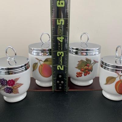 LOT 81 M: Set of 6 Vintage Royal Worcester Porcelain Egg Coddlers